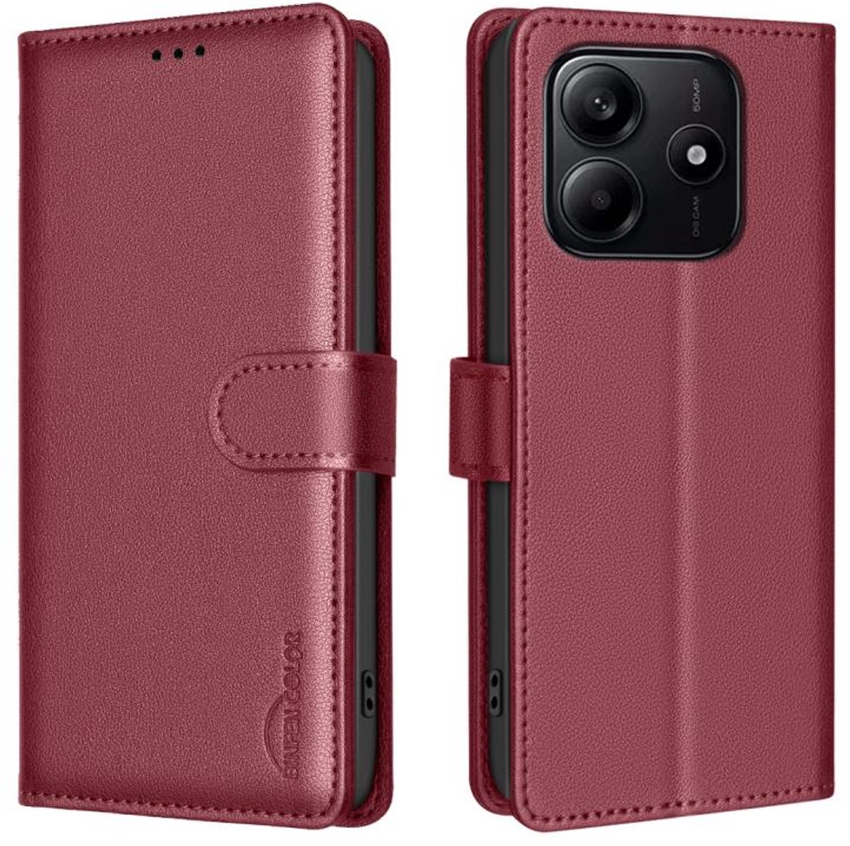 Rood agenda book case hoesje - telefoonhoesje geschikt voor Xiaomi Redmi Note 14 4G
