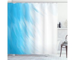 New Bed, Modern Golven Bewolkte Lucht, Douchegordijn Badkamer Decor Set met Haakjes, 180 cm B 200 cm L