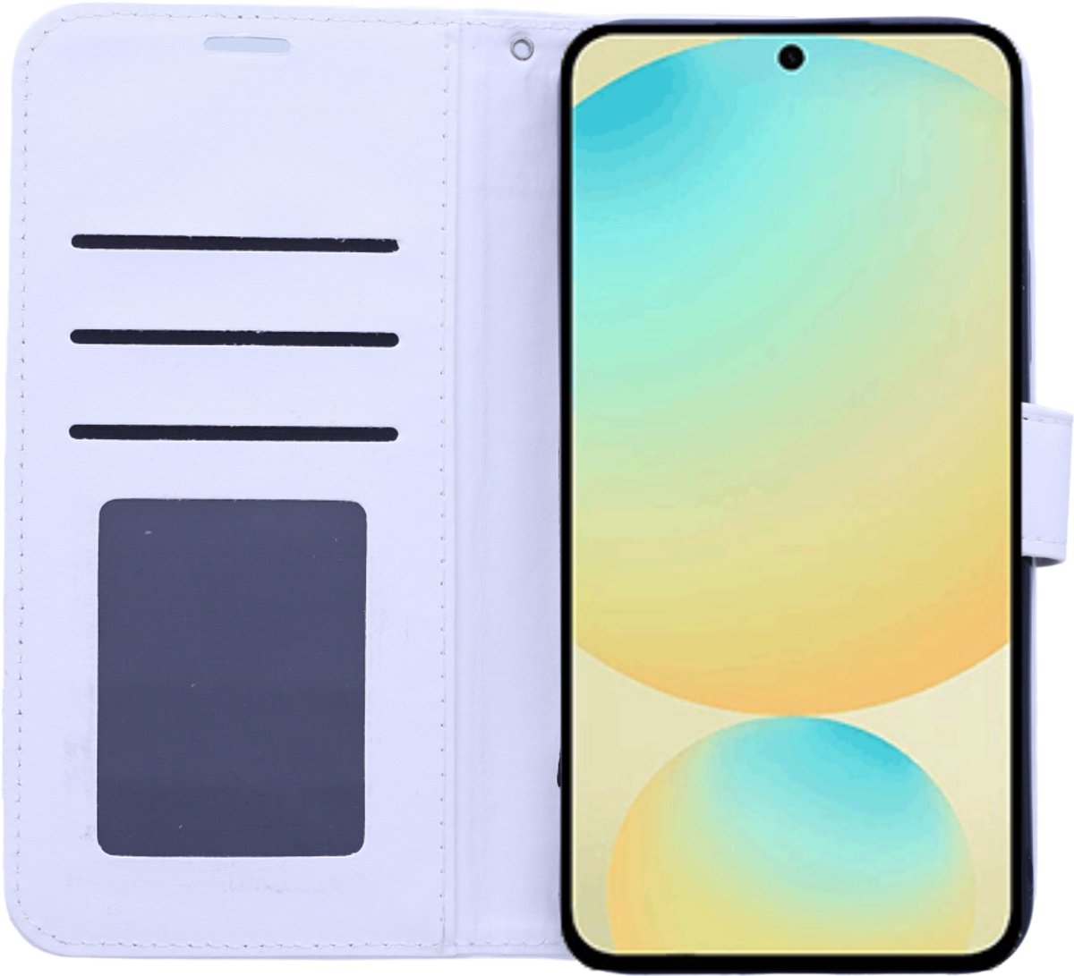 Portemonnee Book Case Hoesje Geschikt voor: Samsung Galaxy S24 FE - Wit