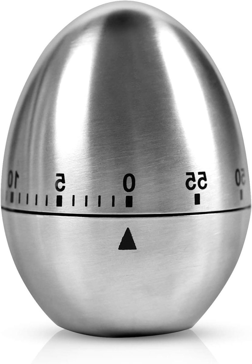 Eierwekker van roestvrij staal - mechanisch keukengereedschap met eivormige timer