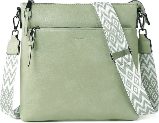 Sacs d' épaule de taille moyenne pour femmes TAN.TOMI - Sac à bandoulière - Sacs bandoulières pour femmes avec bandoulière large réglable et amovible - Vert clair