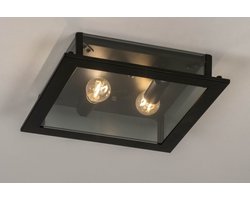 Lumidora Plafondlamp 73762 - Plafonniere - AURIGA - 2 Lichts - E14 - Zwart - Metaal - Badkamerlamp