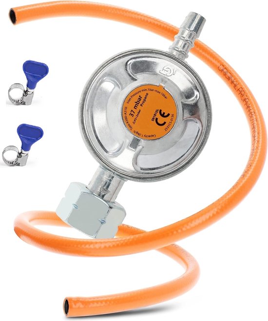 SMH LINE® Drukregelaarset - 30 Mbar - Drukregelaar + Slang Incl. 2 klemmetjes van SMH LINE® — afbeelding 2