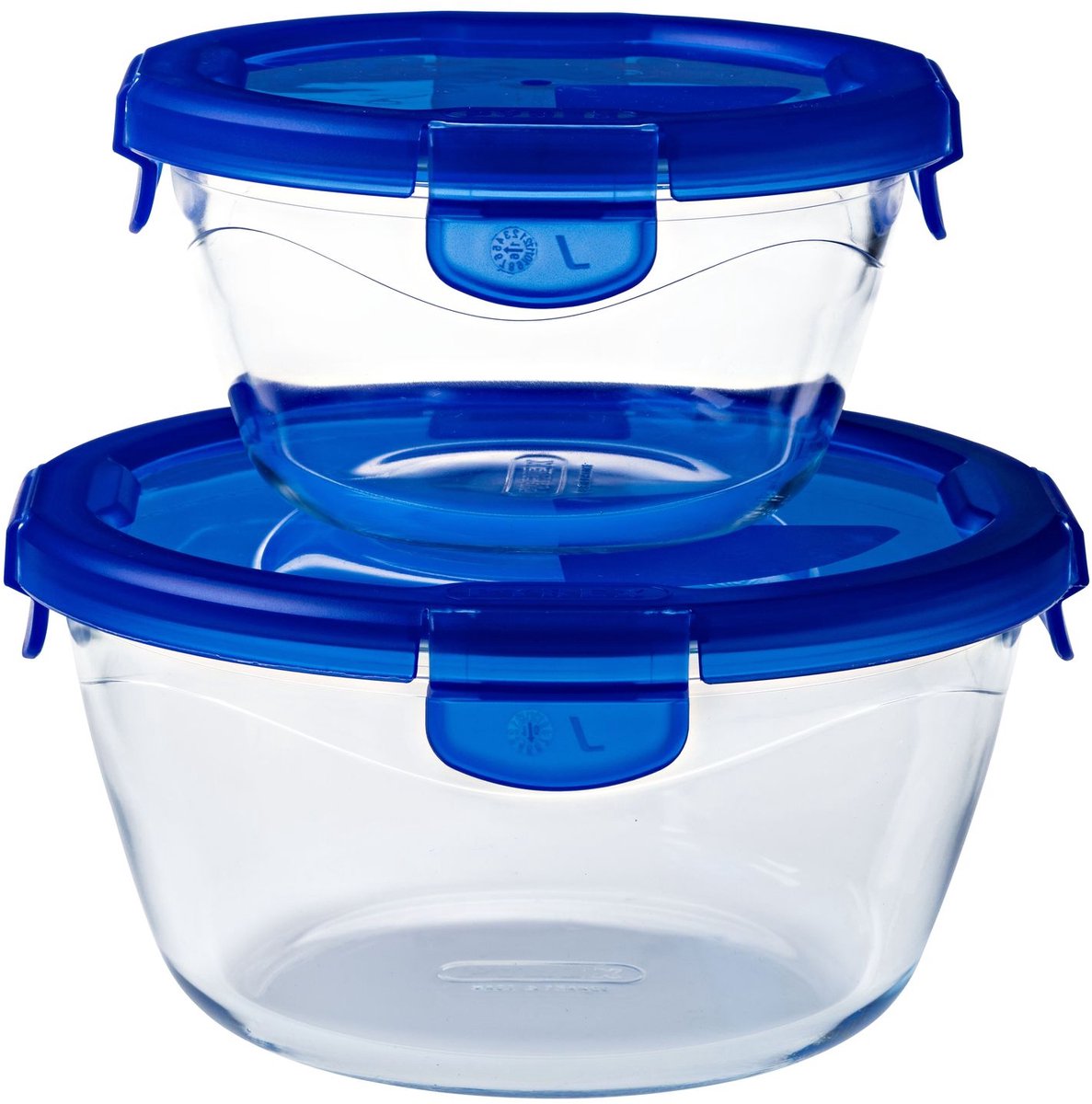 Pyrex - Cook & Go Schaal Rond met Deksel Set van 2 Stuks - Borosilicaatglas - Transparant -