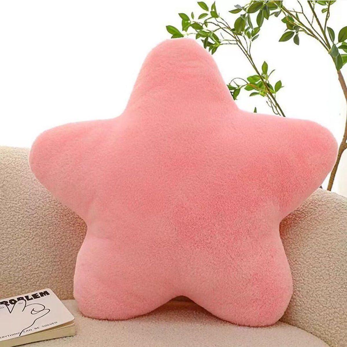 La'Moussawi ® Zacht Stervormig Kinderkussen voor Slaapkamerdecoratie en Comfort, Roze, 30x30 cm