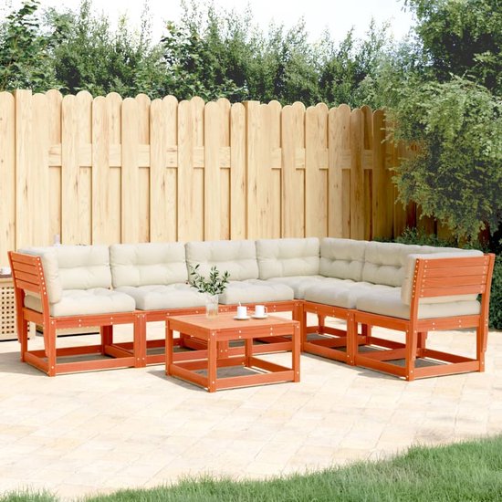 UDPATIO Tuinmeubelset voor buiten, 2 stoelen met kussen en 1 salontafel van gehard glas, tuinbank van rotan voor tuin en terras, bruin