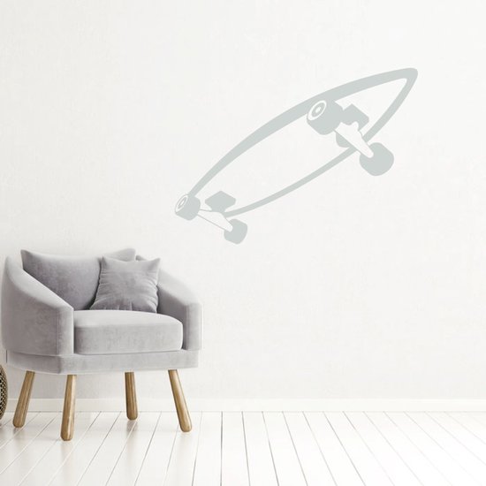 Muursticker Skateboard - Rose - 80 x 57 cm - Muursticker4Sale