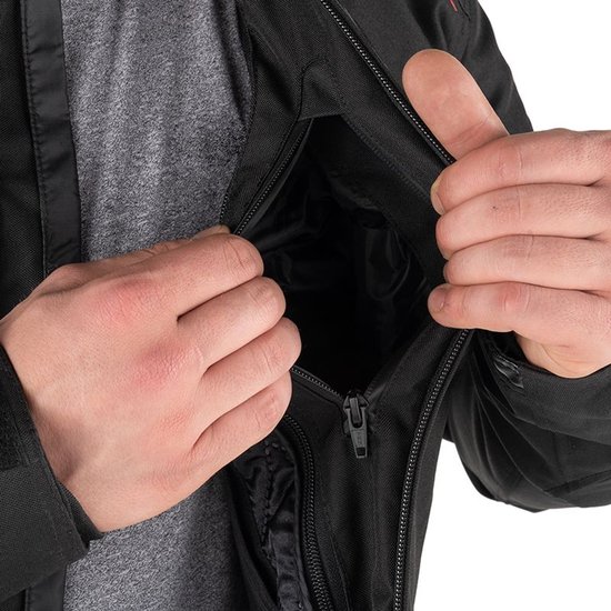 Veste moto TRUSTER Homme 4 saisons Zwart/Rouge S Homologué CE par MOTOBLOUZ