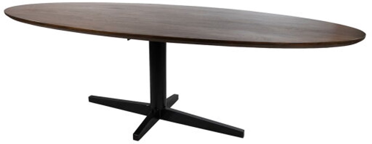 MySons Eettafel Scorpio ovaal zwarte poot Mangohout 240x100 cm - walnoot