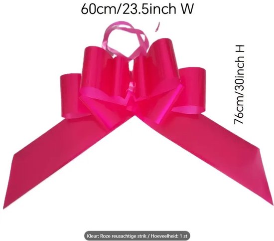 Grote cadeau-strik, 6 stuks Grote cadeaustrik met geschenklint, treksluiting ø 18 cm, gigantische strik cadeau, Grote strik voor autodecoratie, bruiloft, verjaardag, kerst, decoratieve strikjes, blauw