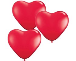 Hartjes ballonnen rood - 100x stuks - huwelijk/verjaardag/valentijnsdag decoratie