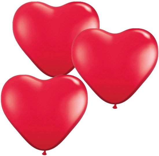 Hartjes ballonnen rood - 100x stuks - huwelijk/verjaardag/valentijnsdag decoratie