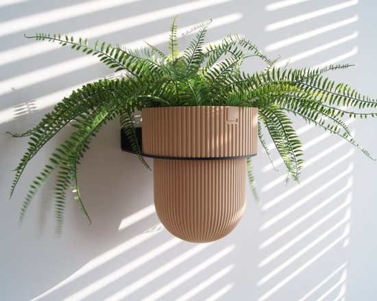 STERKSTAEL Flora M ZWART - bloempothouder - kleur zwart - voor bloempot met een diameter van 15cm - poedercoating - staal