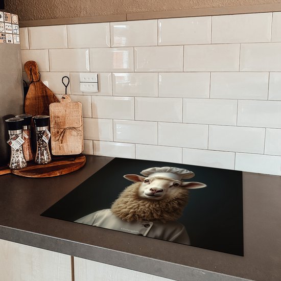 KitchenYeah® Protection plaque induction 60x50 cm - Mouton - Laine - Cuisine - Protege plaque de cuisson - Couvre plaque induction - Protecteur d'induction - Cuisine
