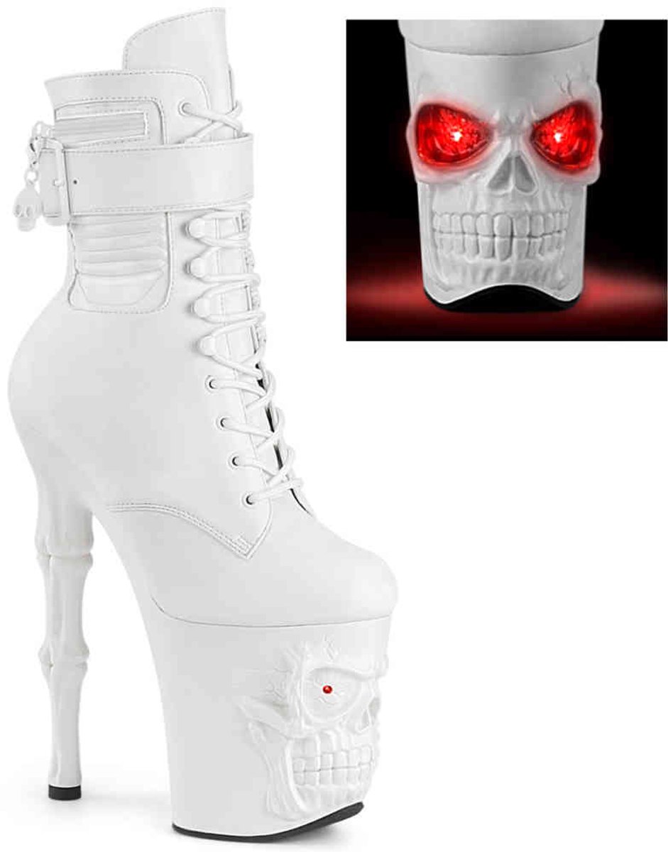Pleaser RAPTURE-1020STR-LT Plateau Laarzen Paaldans schoenen 37 Shoes Wit