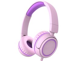 StayPowered Koptelefoon - Veilig & Comfortabel voor Kinderen - 85dB Geluidslimiet - Zacht Memory-Schuim - Ergonomisch Ontwerp - Opvouwbaar & Duurzaam - Verstrengelvrij Kabel - Universele Compatibiliteit - Roze - Levering Sneller dan Aangegeven!