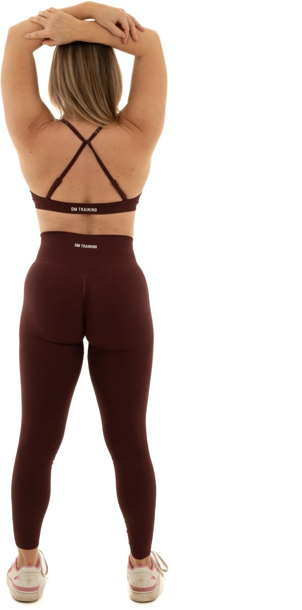 DM Training Pulse Legging Dames - High Waist - Squatproof & Shaping - Peach Butt Effect - Fitness, Yoga & Pilates (Bordeaux) van DM Training — afbeelding 4