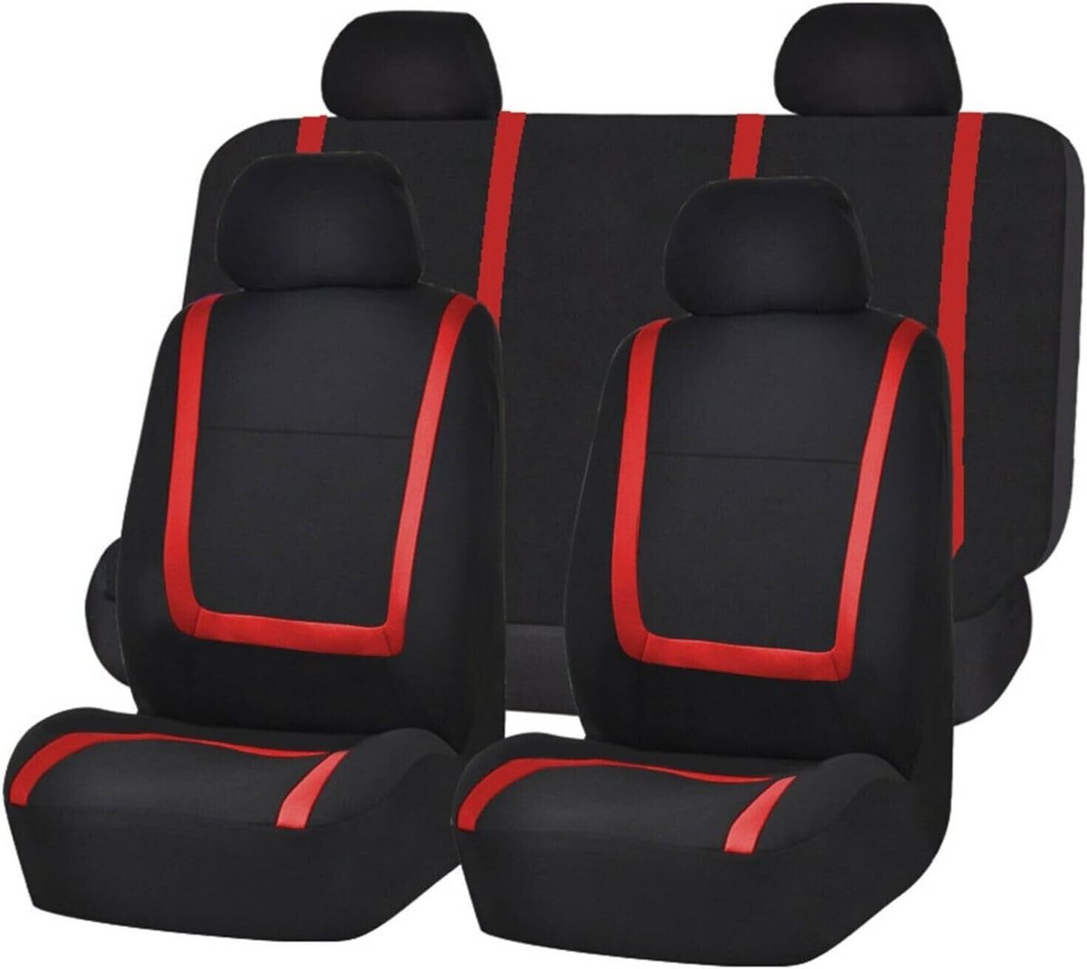 Joiride - Autostoelhoezen - Stoelhoes Auto - Autostoelhoezen voor Auto - Auto Stoelhoezen - Autostoelbeschermer - 9-Delig - Rood - CARFIT