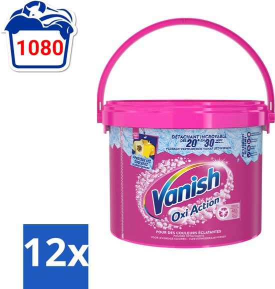 Vanish Oxi Action - Vlekkenverwijderaar Poeder - Levendige Kleuren - Gekleurde Was - 2.7 Kg - Voordeelverpakking - 12 stuks