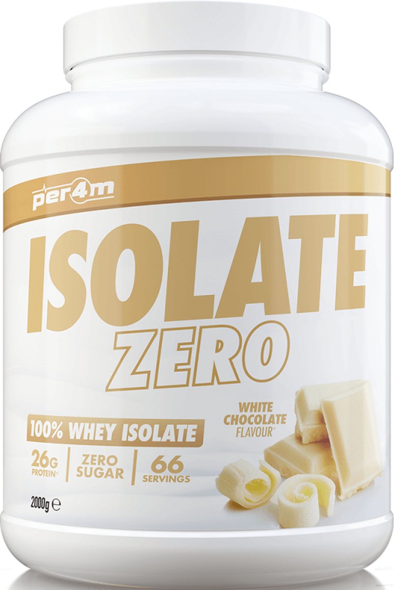 Goedkoopste Per4m Whey Isolate Zero (2000g) White Chocolate - Eiwitten - Wei-eiwit isolaat