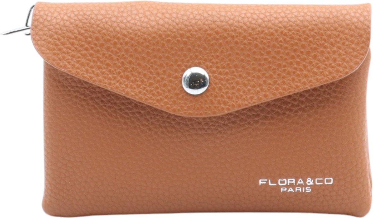 Flora & Co - Dames Portemonnee - Portefeuille - Beurs - Wallet - met rits - camel