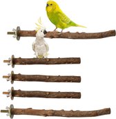 Allazone U-vorm natuurlijke zitstokken voor vogels houten vogelstang vogelspeelgoed zitstokkenset voor vogelkooien, vogelklauwen klimpositie staande vogelkooi accessoires