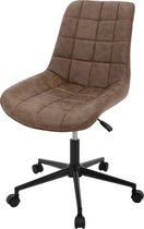 Bureaustoel op wielen bruin met kunstlederen bekleding en metalen frame ML design