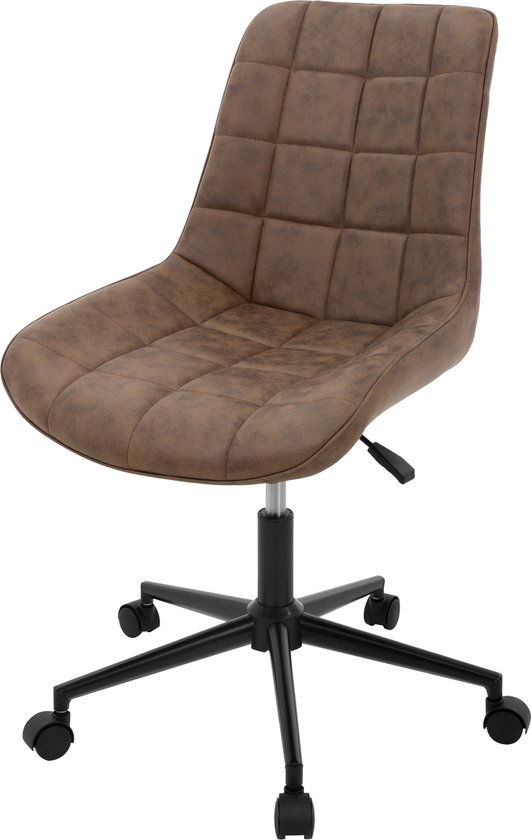 Bureaustoel op wielen bruin met kunstlederen bekleding en - Bureaustoel - €78,50
