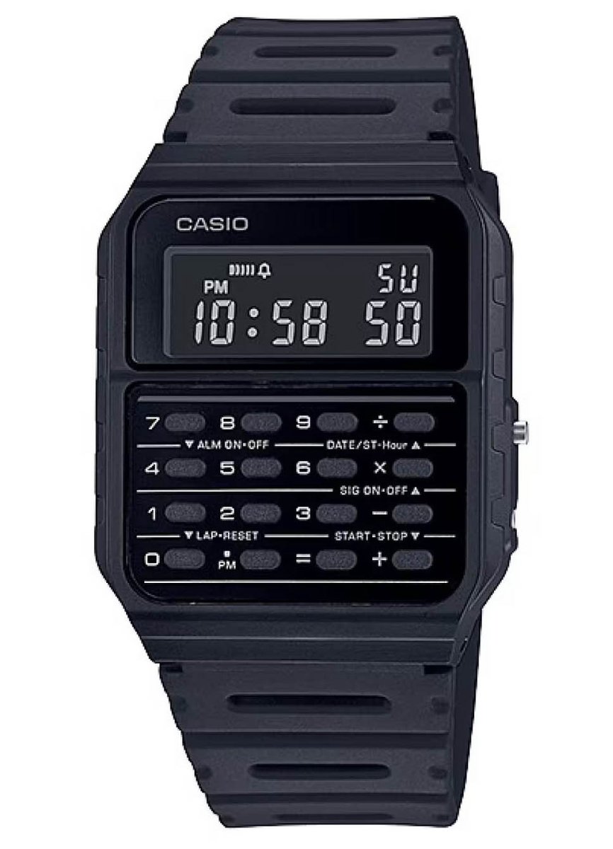 Casio Casio Collection Vintage CA-53WB-1BEF Horloge - Kunststof - Zwart - Ø 38.5 mm