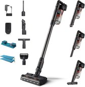 Bol.com Philips Steelstofzuiger met Dweilfunctie XC7055/01 Aqua - Draadloos en Zonder Zak - Zuigmond met LED Verlichting - Kruim... aanbieding