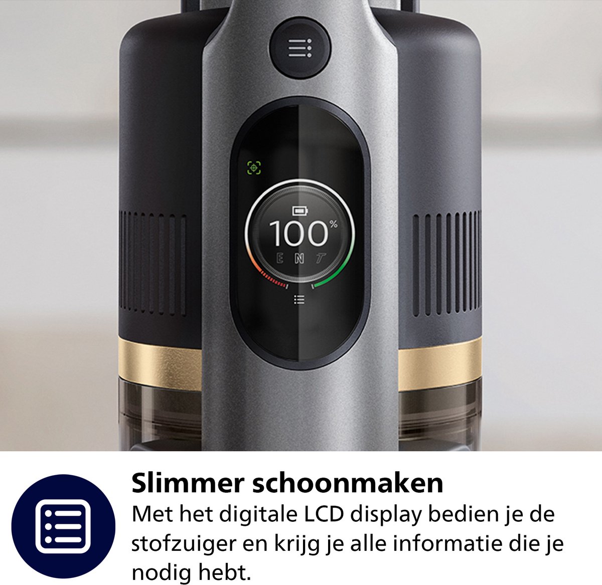 Philips Steelstofzuiger met Dweilfunctie XC7055/01 Aqua - Draadloos en Zonder Zak - Zuigmond met LED Verlichting — afbeelding 5