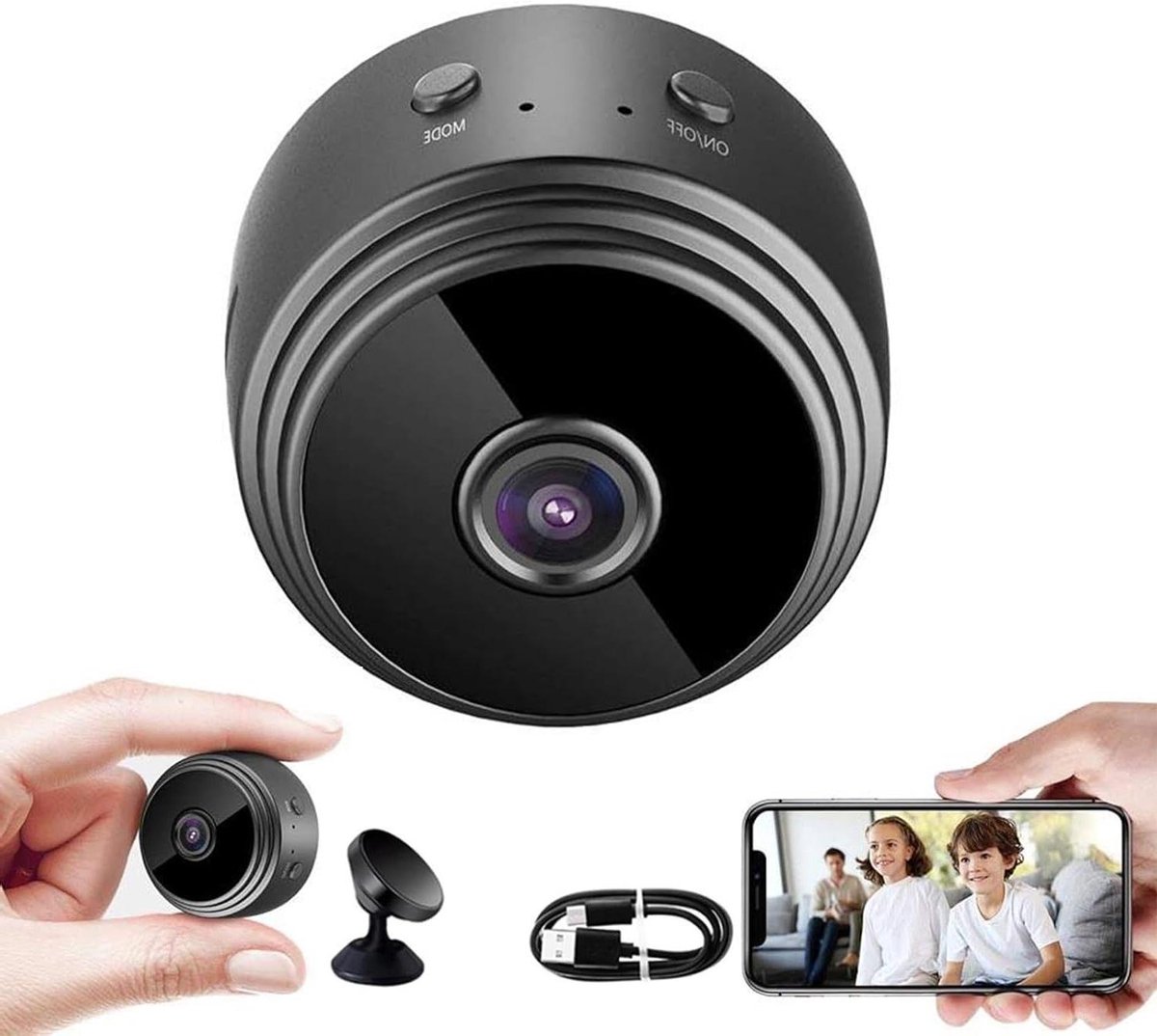 Draadloze Camera Real-time Weergave 720P Helder Beeld Anomalieën Informatie Snel Mini-bewakingssysteem - HTML Content - 120 ° Groothoek - Wifi Camera .