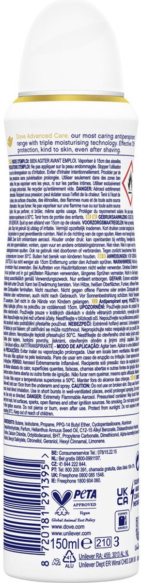 Dove Deodorant Spray Advanced Care Acai Berry & Waterlily - 150 ml