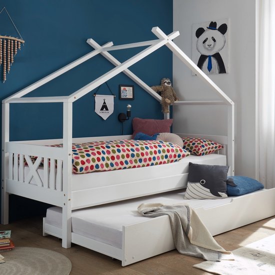 Lit maison Leona 90x200 - blanc - Bega Begabino - Outlet - Blanc - Bois - Outlet