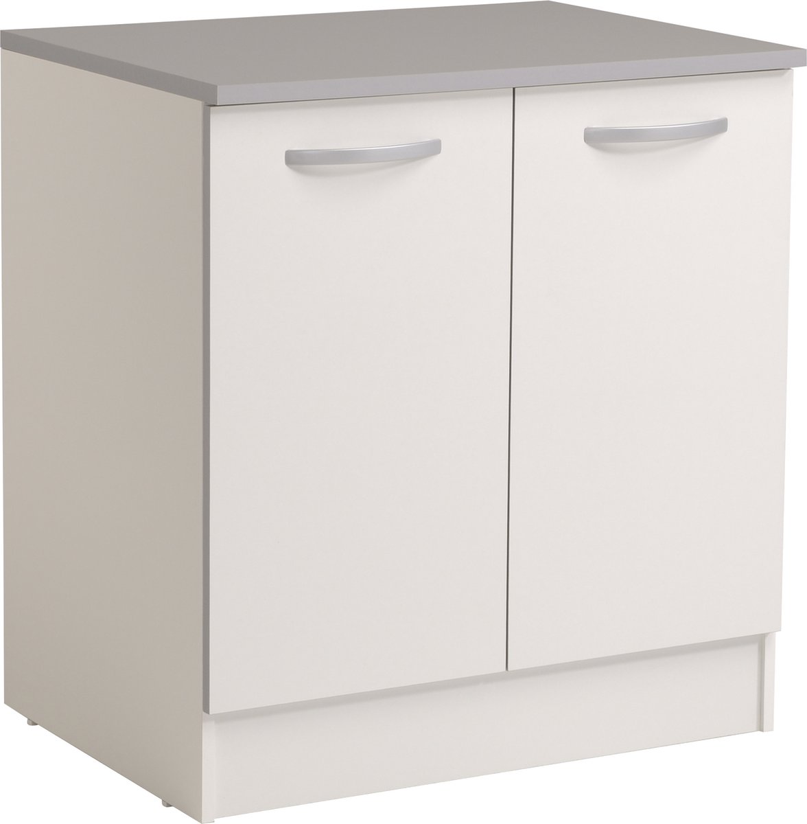 Onderkast Spoon 80 Cm Met 2 Deuren - Wit - Parisot - Keuken Onderkast - Wit - Spaanplaat