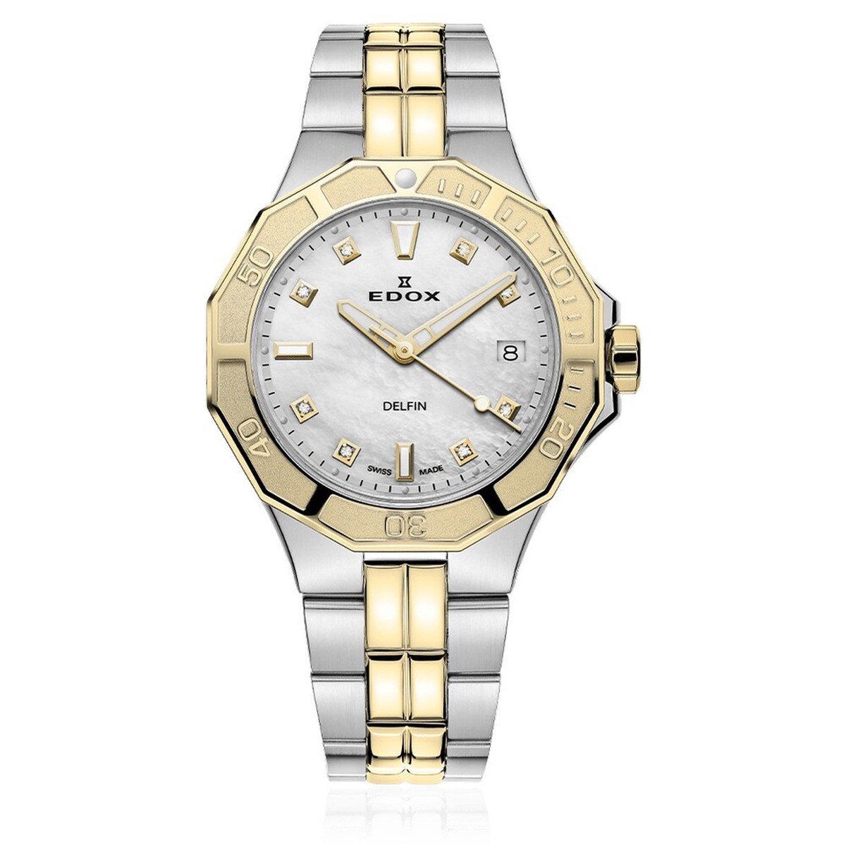 EDOX Delfin The Original Diver Lady Diamonds 53020-357JM-NADD vrouwen horloge