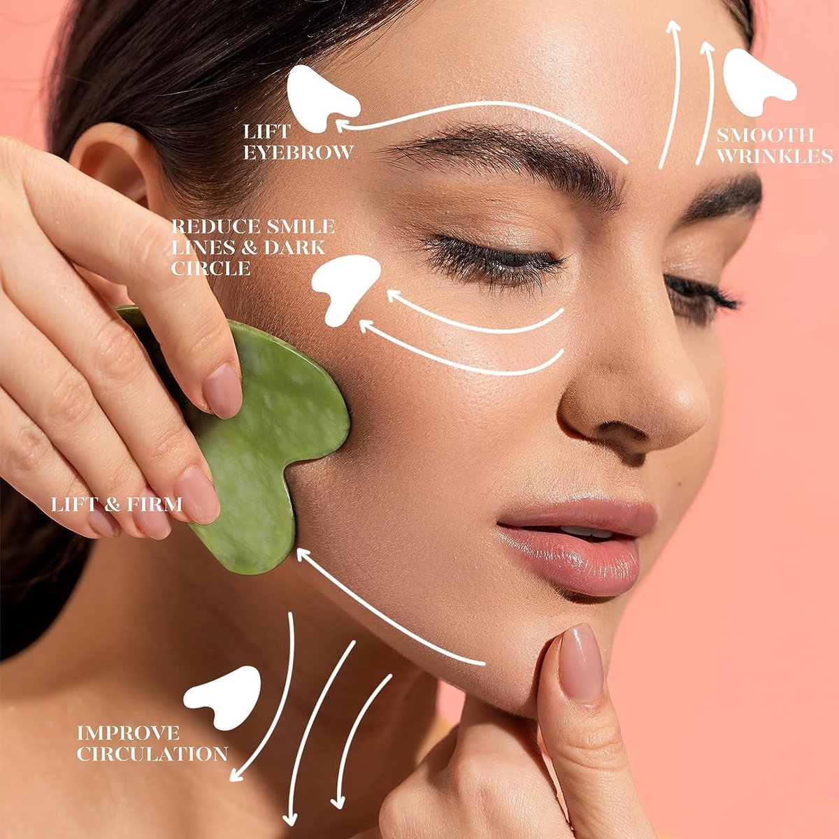Gua Sha Facial Tool voor gezicht en lichaam, Lymfedrainage Massage Tool voor diepe... | bol