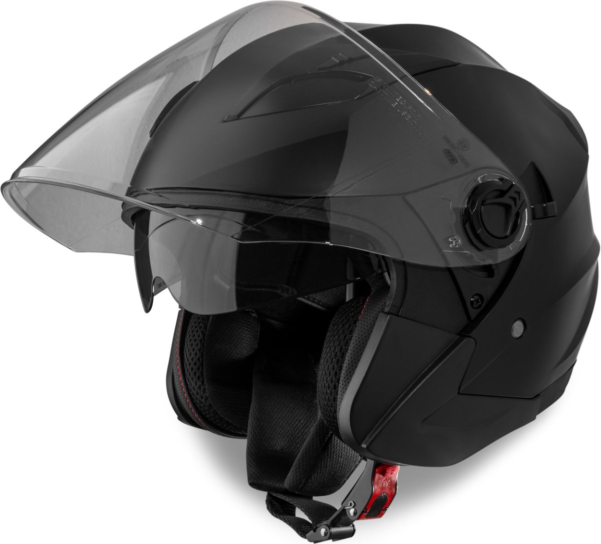 VINZ Calobra Casque Jet avec Pare-Soleil / Casque de Scooter / Casque de  Moto - Zwart Mat