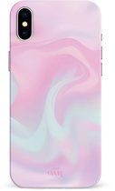 xoxo Wildhearts Sugar Rush - Single Layer - Roze hoesje geschikt voor iPhone X / Xs hoesje - Stevige case geschikt voor iPhone X / Xs - Marmer hoesje beschermhoes - Roze telefoonhoesje
