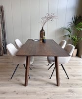 Bol.com Old Inn - Eetkamertafel Mango walnoot met houten poot 240x100cm aanbieding
