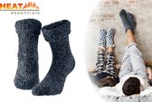 Heat Essentials - Antislip Sokken Heren - Blauw - 43/46 - Wollen Sokken - Huissokken Heren - Noorse Sokken - Unisex