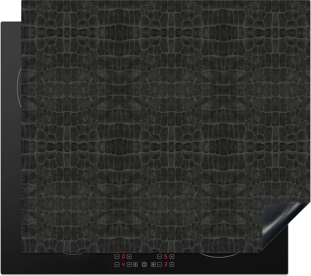 KitchenYeah® Inductie beschermer 60x52 cm - Leer - Structuur - Dierenhuid - Kookplaataccessoires - Afdekplaat voor kookplaat - Inductiebeschermer - Inductiemat - Inductieplaat mat