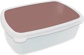 Broodtrommel Wit - Lunchbox - Brooddoos - Terracotta - Patronen - Roze - 18x12x6 cm - Volwassenen
