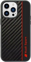 Audi Sport Carbon Fiber Back Case - Apple iPhone 14 Pro Max (6.7") - Zwart