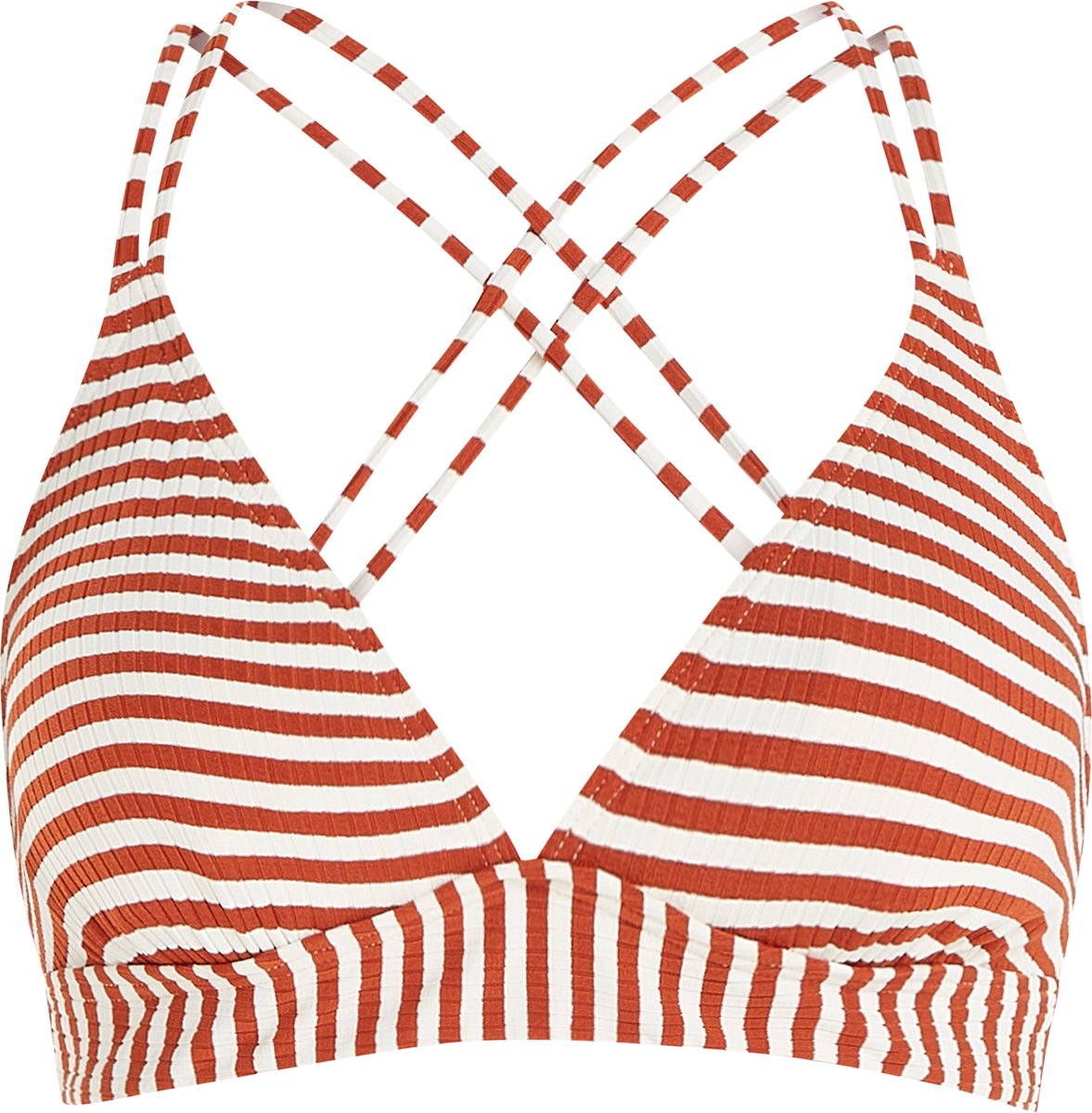 Protest Mixmakara – Triangel bikini top Dames – Kruisbanden – Uitneembare vulling – Mix & Match Chilirust