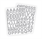 Letter stickers / Plakletters - Stickervellen Set - Metallic Zilver - 3cm hoog - Geschikt voor binnen en buiten - Standaard lettertype - Mat