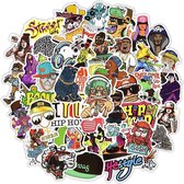 Heble® - "50 Stickers voor je Laptop, Skateboard, Journal, Telefoon, Fiets, etc.~Hip Hop Muziek/Rappers/Street/Style"