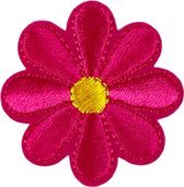 Madelief Bloemetje Strijk Embleem Patch Fuchsia Roze 4 cm / 4 cm / Roze