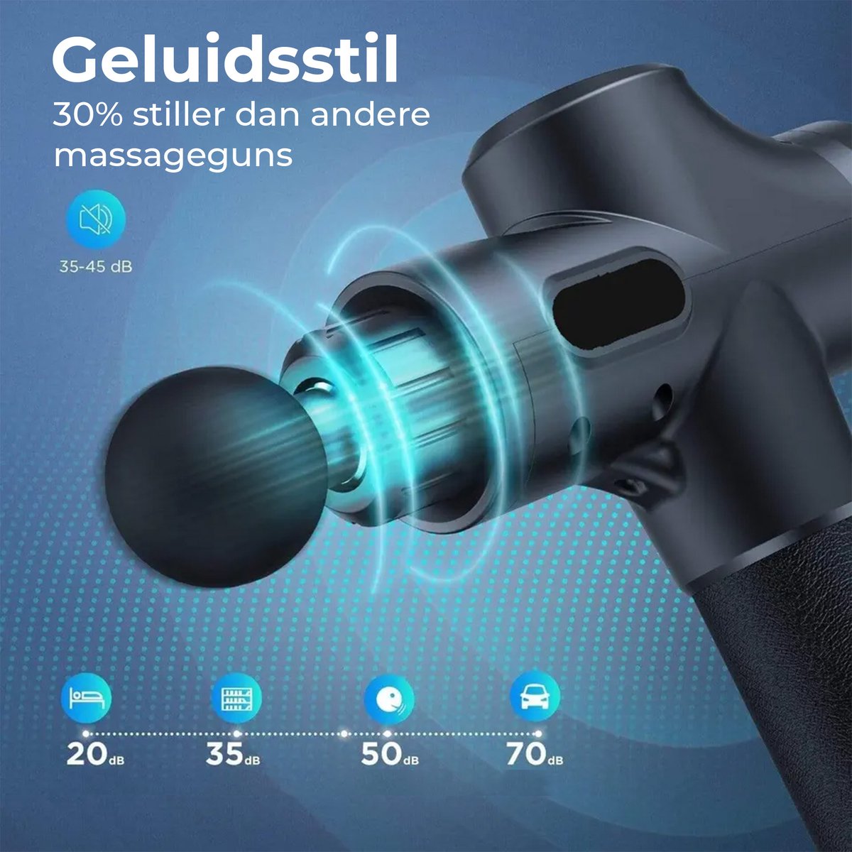 Ryce Massage Gun: 30 standen, 6 opzetstukken, oplaadbaar thumbnail 2
