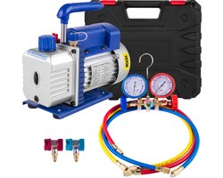 VEVOR Vacuümpomp Vacuumpomp Airco Vacuumpomp R134A R502 R22 R12 4Cfm Vacuümpomp Hvac A/C Koelmiddel W/4Valve Spruitstukmeter